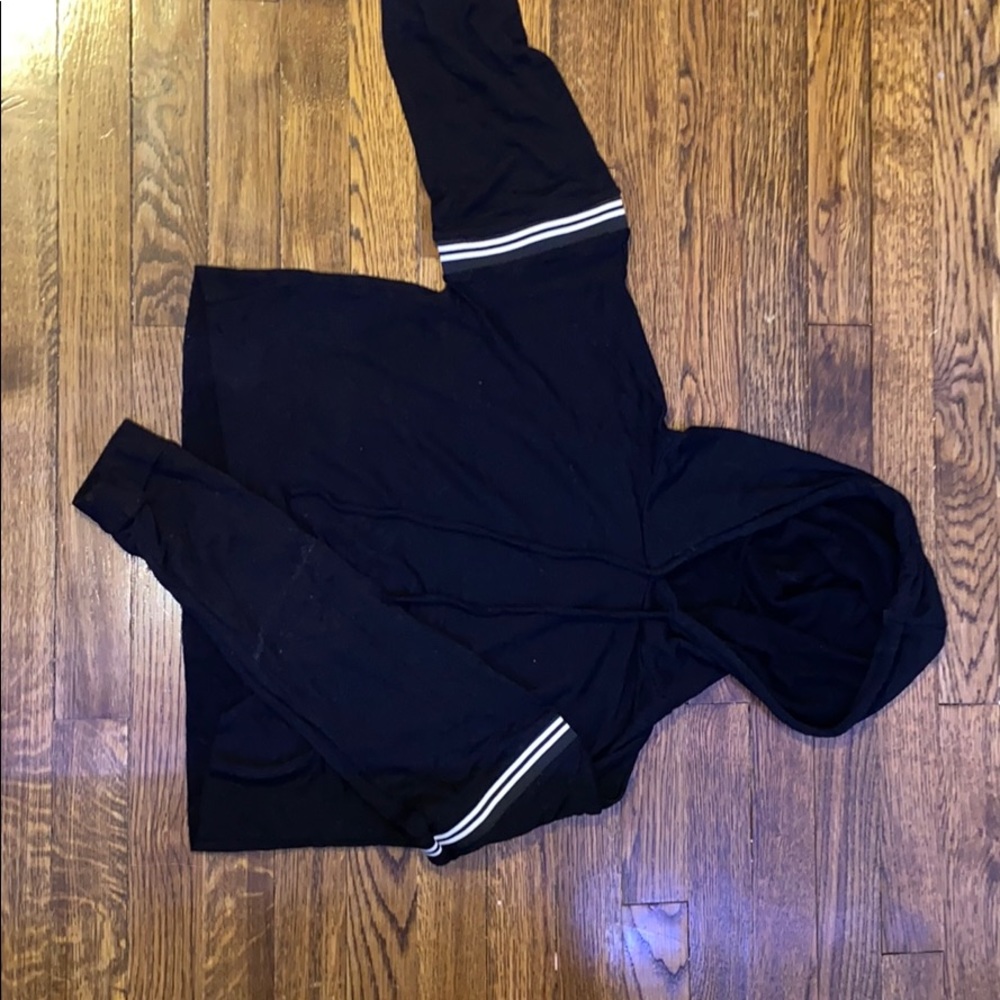 black  cropped hoodie